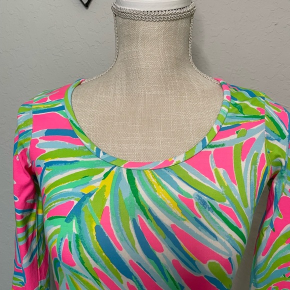 Lilly Pulitzer Beacon Dress Tiki Pink Royal Lime - Picture 6 of 13